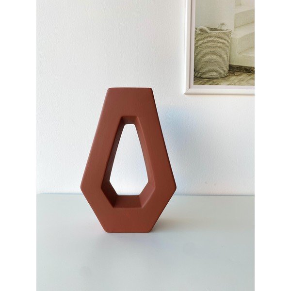 Ceramiczny wazon w kolorze cegły Rulina Triang-image-1