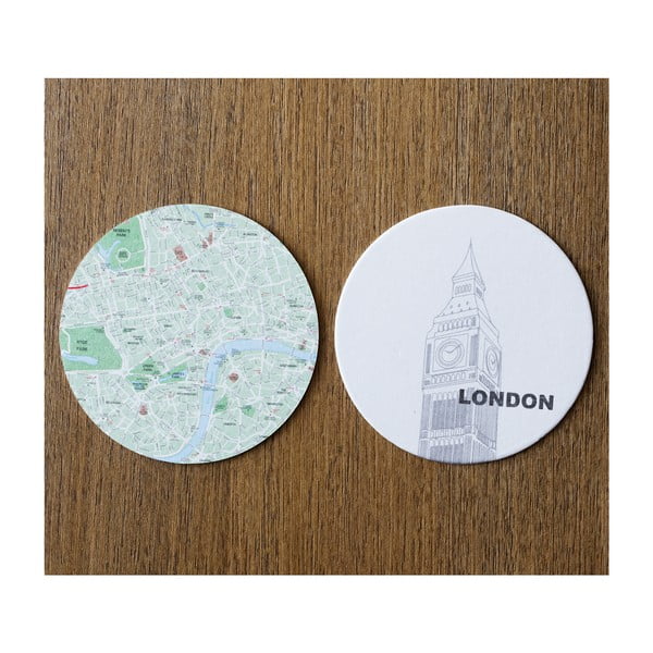 Komplet 10 podstawek Design Ideas MapCoasters London