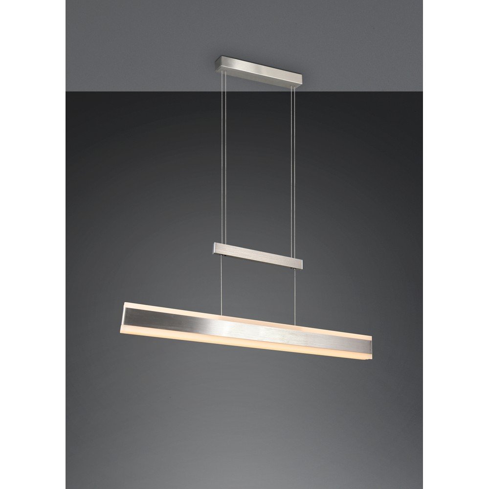 Lampa wisząca LED w kolorze matowego srebra z metalowym kloszem Arcola – Trio (zdjęcie 2)