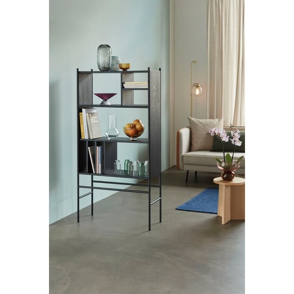 Czarny regał z drewna jesionowego Hübsch Divide, 79x160 cm-image-2
