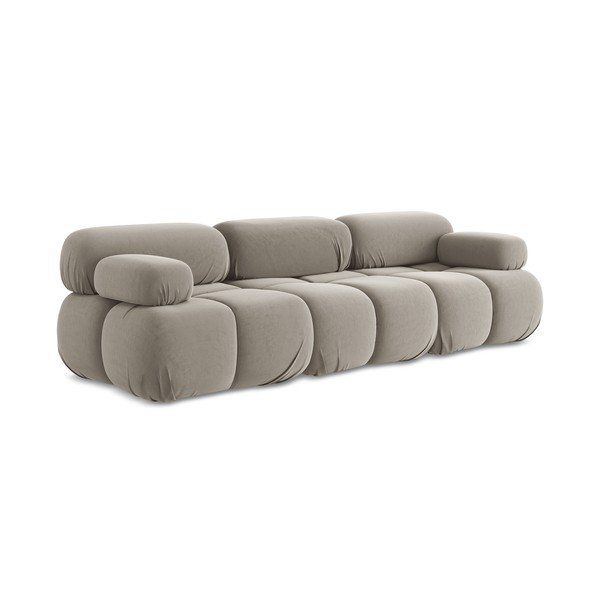 Beżowa aksamitna sofa modułowa 285 cm Lokua – Makamii-image-3
