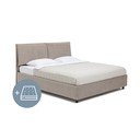 Szarobrązowe tapicerowane łóżko dwuosobowe ze schowkiem z materacem i stelażem 180x200 cm Myra Pillow – Bonami Selection