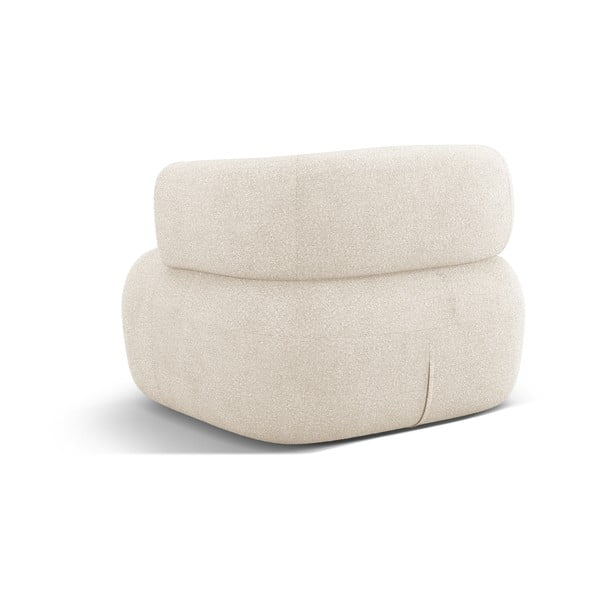 Beżowy fotel z materiału bouclé Jenny – Micadoni Home-image-3