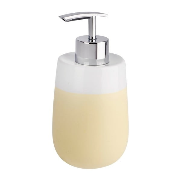 Żółto-biały ceramiczny dozownik do mydła Wenko Matta
