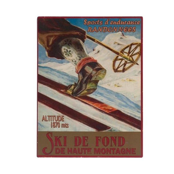 Metalowa tabliczka 25x33 cm Ski de Fond – Antic Line