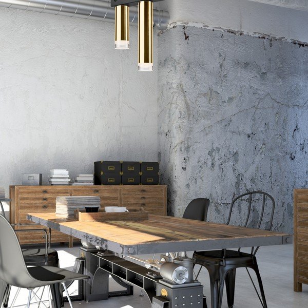 Lampa sufitowa w czarno-złotym kolorze ø 6 cm Diego – LAMKUR-image-2