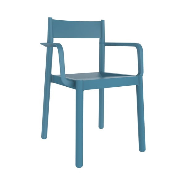 Zestaw 4 niebieskich krzeseł ogrodowych z podłokietnikami Resol Danna