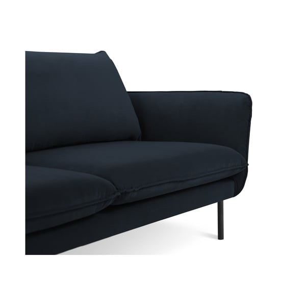 Ciemnoniebieska aksamitna sofa 200 cm Vienna – Cosmopolitan Design-image-3