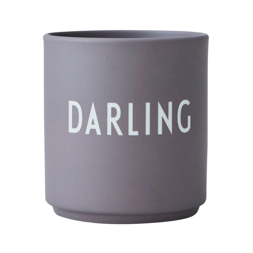 Szary porcelanowy kubek Design Letters Darling, 300 ml