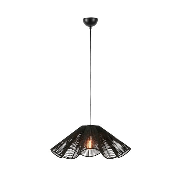 Czarna lampa wisząca z kloszem z juty ø 60 cm Nami – Markslöjd