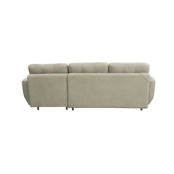 Kremowy narożnik rozkładany prawostronny z jasnymi nogami Mazzini Sofas Tulipe-image-3