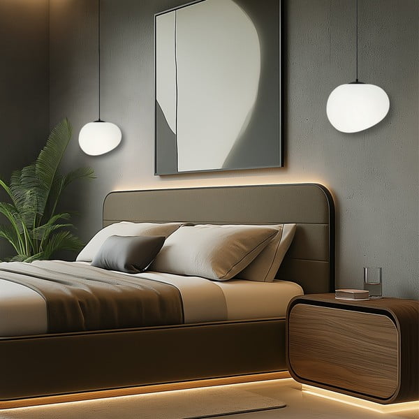 Czarno-biała lampa wisząca ø 25 cm Stones – Candellux Lighting-image-1