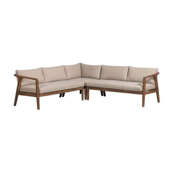 Brązowa tapicerowana sofa ogrodowa (w kształcie litery L) Biam – WOOOD-image-2