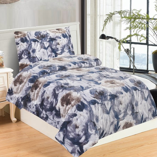 Fioletowa pościel jednoosobowa z mikropluszu 140x200 cm Riana – My House