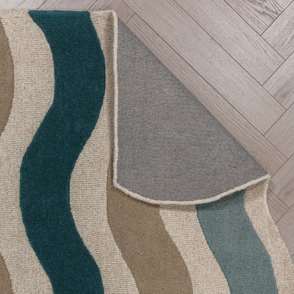 Niebieski wełniany dywan tkany ręcznie 200x290 cm Cascade Wool – Flair Rugs (zdjęcie 5)