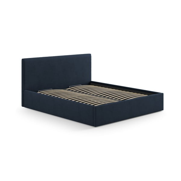 Ciemnoniebieski tapicerowany zagłówek 210,5x100 cm Remo – Micadoni -image-3