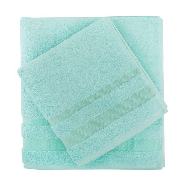 Zestaw niebiesko-zielonego ręcznika i ręcznika kąpielowego Serit