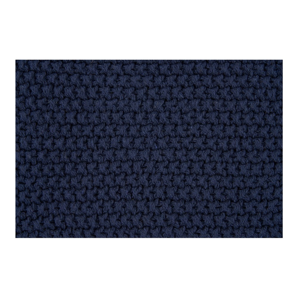 Ciemnoniebieski koc z bawełny z recyklingu 130x170 cm Santos – House Nordic (zdjęcie 3)