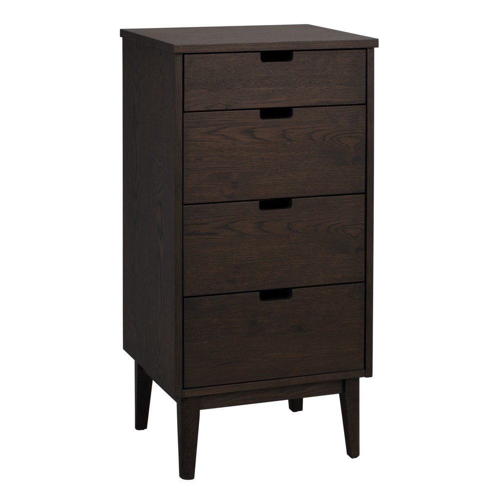 Komoda z litego drewna dębowego w ciemnym naturalnym kolorze 45x92x38 cm Garrison – Rowico