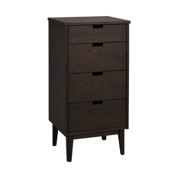 Komoda z litego drewna dębowego w ciemnym naturalnym kolorze 45x92x38 cm Garrison – Rowico