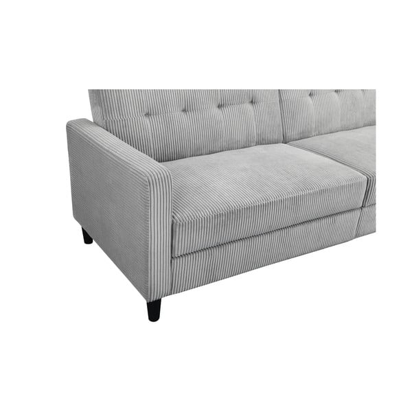 Jasnoszara sztruksowa rozkładana sofa 82 cm Hartford – Støraa-image-4