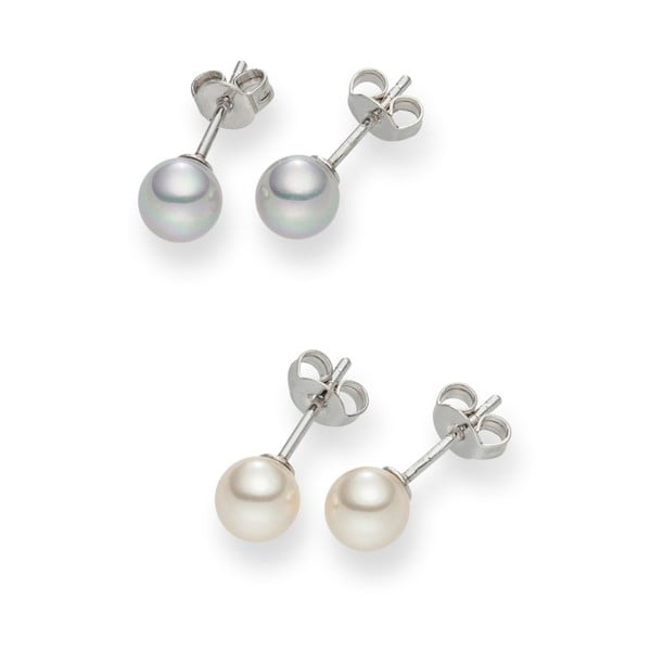 Komplet 2 par kolczyków perłowych Nova Pearls Copenhagen Défeibos