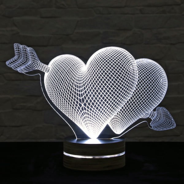 Lampa 3D stołowa Two Hearts