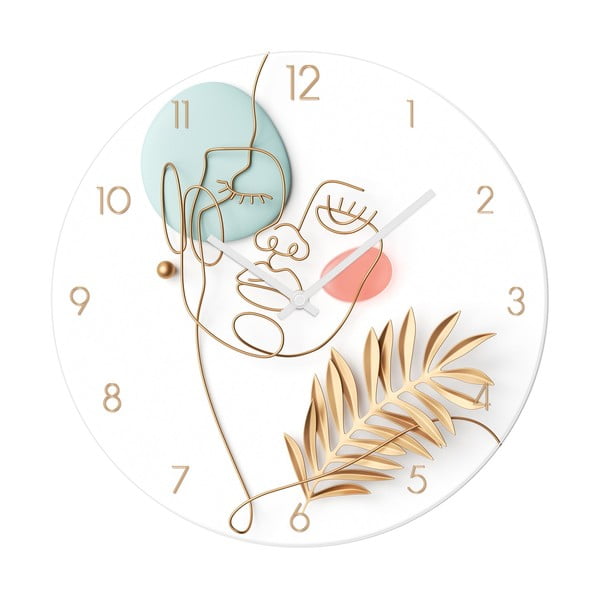 Szklany zegar ścienny ø 30 cm Feminine line – Styler
