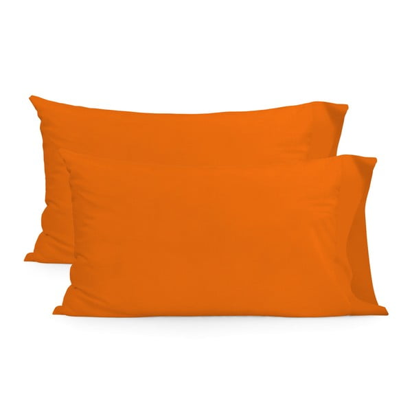 Zestaw 2 pomarańczowych poszewek na poduszkę HF Living Basic, 50x80 cm
