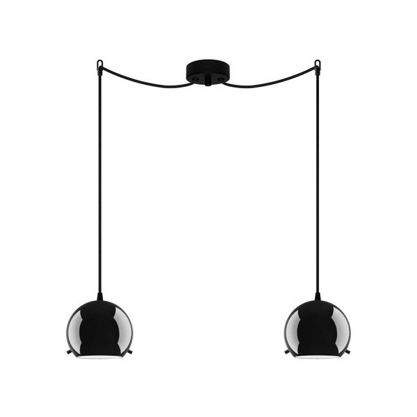 Czarna podwójna błyszcząca lampa wisząca Sotto Luce MYOO Elementary 2S