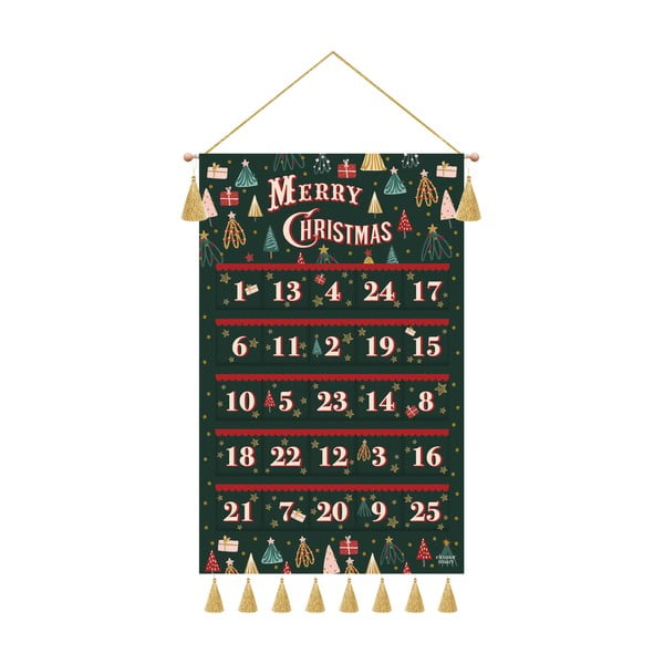 Bawełniany wiszący kalendarz adwentowy eleanor stuart, 52x88 cm