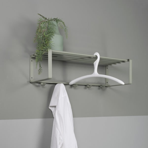 Szarozielony metalowy wieszak ścienny z półką 70 cm Rex – Spinder Design-image-3