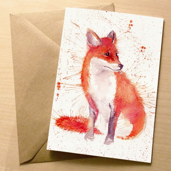 Kartka okolicznościowa Wraptious Splatter Fox