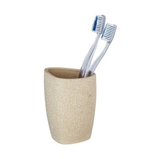 Beżowy ceramiczny kubek na szczoteczki do zębów Wenko Pion