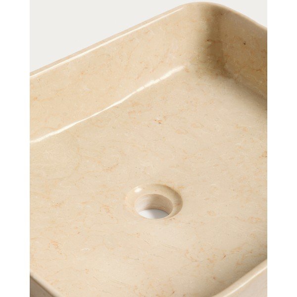 Beżowa kamienna umywalka 55x35 cm Darnen – Kave Home-image-4