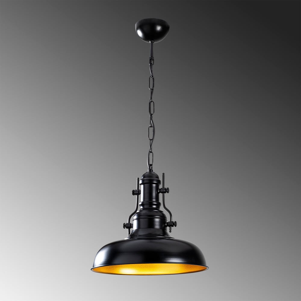 Czarna lampa wisząca z metalowym kloszem ø 32 cm Detroit – Opviq lights (zdjęcie 4)