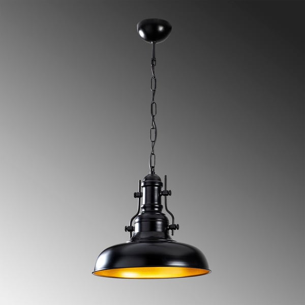Czarna lampa wisząca z metalowym kloszem ø 32 cm Detroit – Opviq lights-image-3
