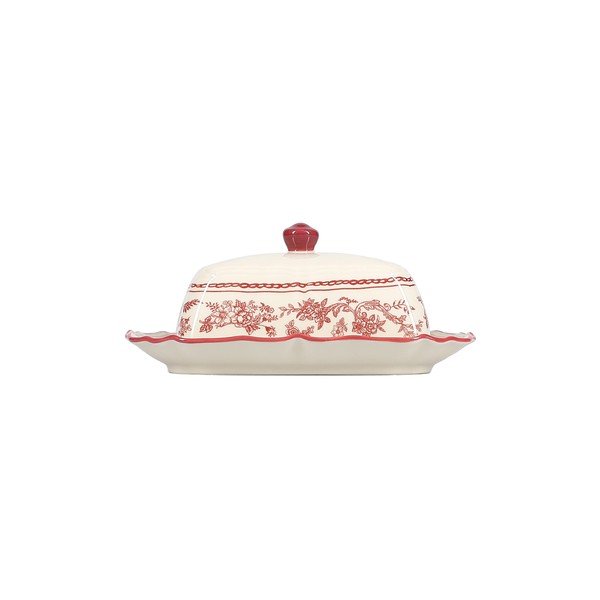 Bordowa/w kolorze kości słoniowej porcelanowa maselniczka Cyril – S|P Collection-image-3