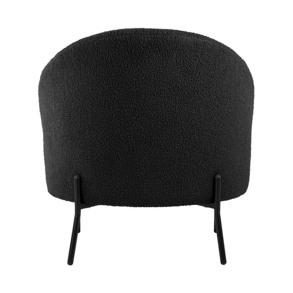 Czarny fotel z materiału bouclé Noble – Leitmotiv-image-3