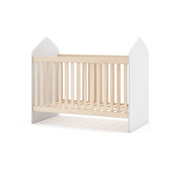 Białe łóżeczko w dekorze sosny 60x120 cm Estefania – Marckeric-image-3