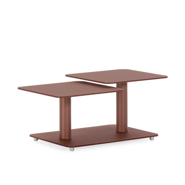 Szklany stolik w kolorze terakoty 54x115 cm Elvi – Marckeric