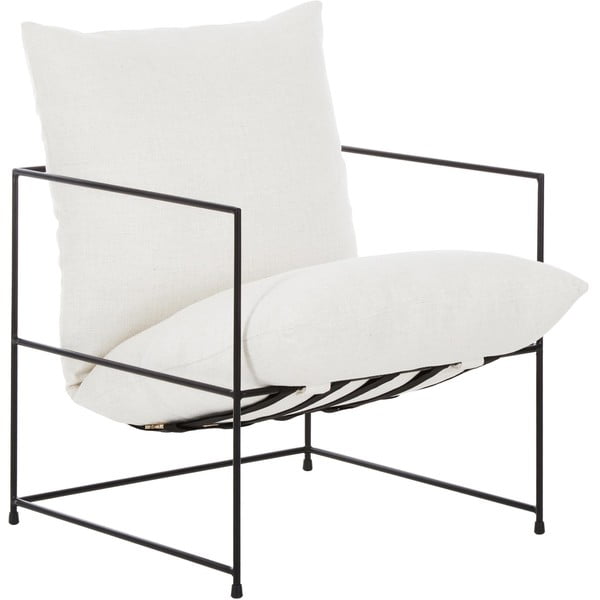 Biały fotel z metalową ramą Wayne – Westwing Collection