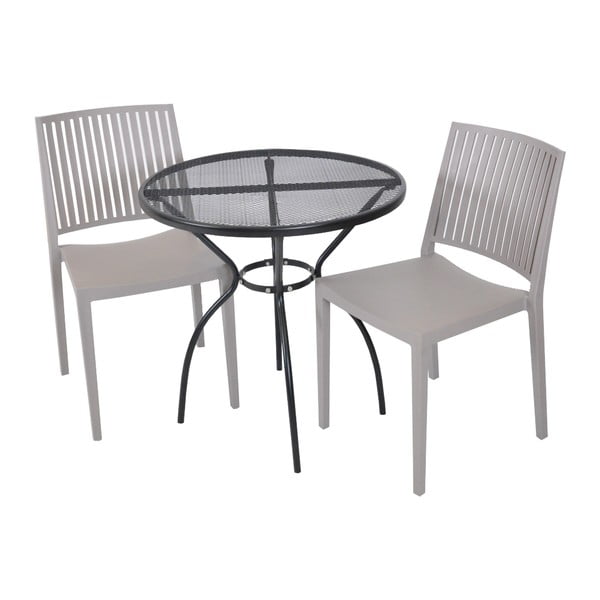 Beżowe plastikowe krzesło ogrodowe Bars – Rojaplast-image-2