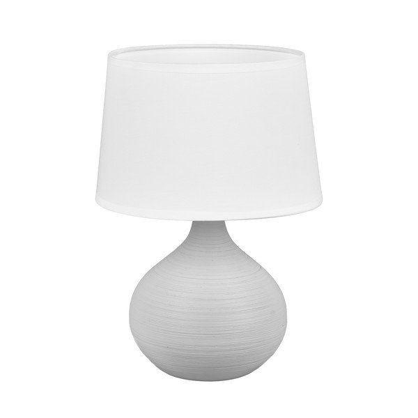 Biało-brązowa lampa stołowa z ceramiki i tkaniny Reality Martin, wys. 29 cm