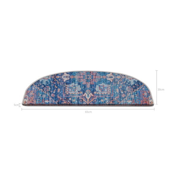 Niebieskie dywaniki na schody zestaw 16 szt. 20x65 cm Yoruk – Vitaus-image-2