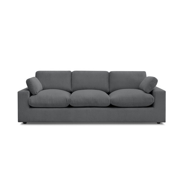 Ciemnoszara sztruksowa sofa 250 cm Belair – Bobochic Paris