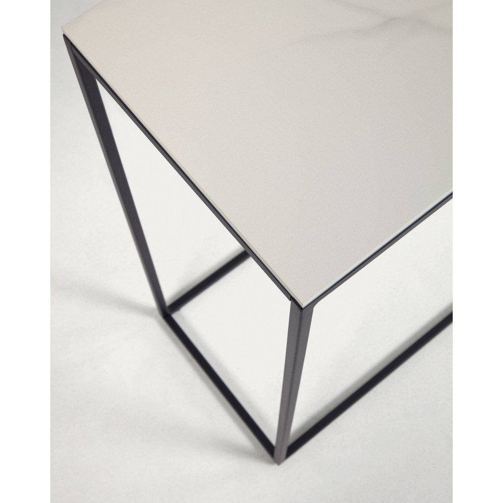 Czarno-biała konsola z ceramicznym blatem 30x110 cm Rewena – Kave Home (zdjęcie 5)