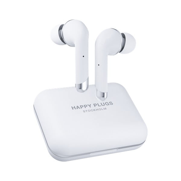 Białe bezprzewodowe słuchawki Happy Plugs Air 1 Plus In-Ear