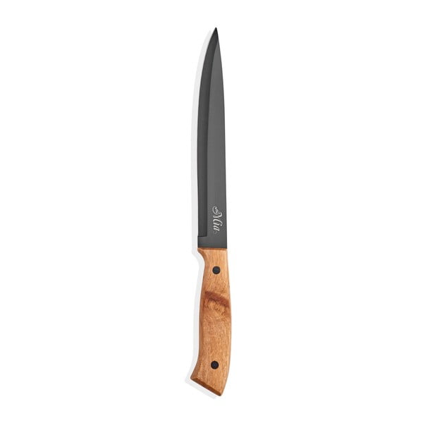 Czarny nóż z drewnianą rączką The Mia Cutt Chef, dł. 20 cm