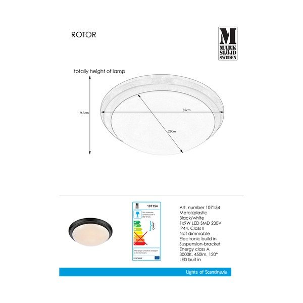 Czarna lampa wisząca Markslöjd Rotor, ø 35 cm-image-1